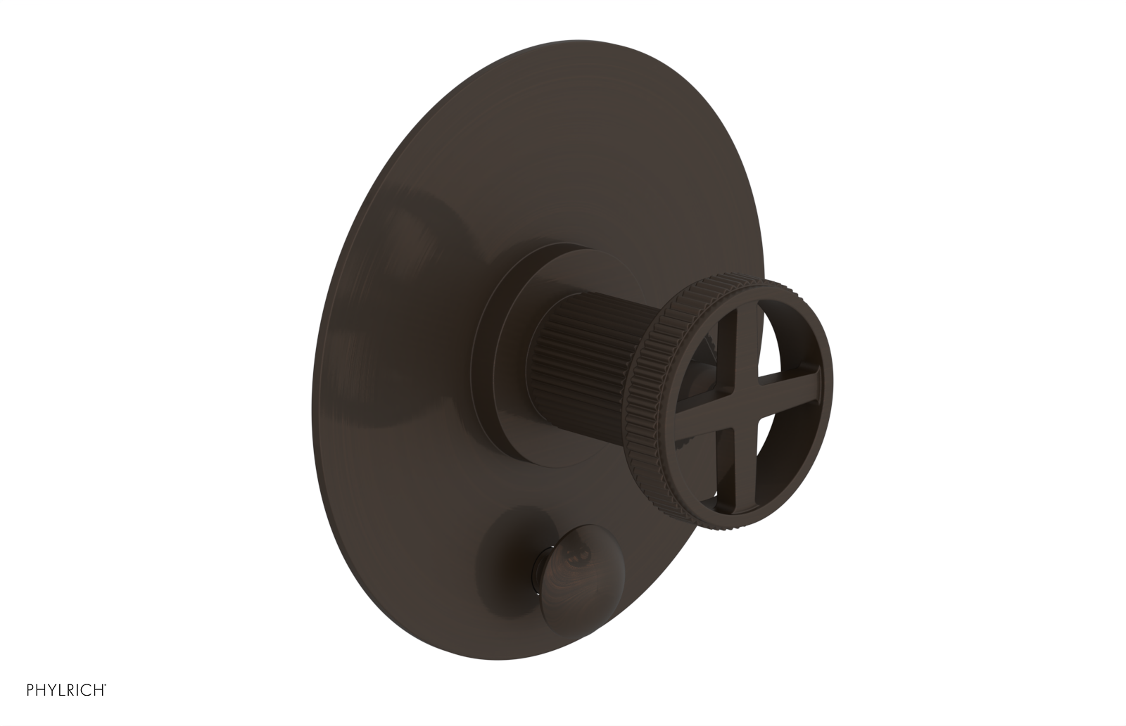 DUSTRIE - Pressure Balance Shower Plate with Diverter and Cross Handle Trim Set - Grooved 4-630