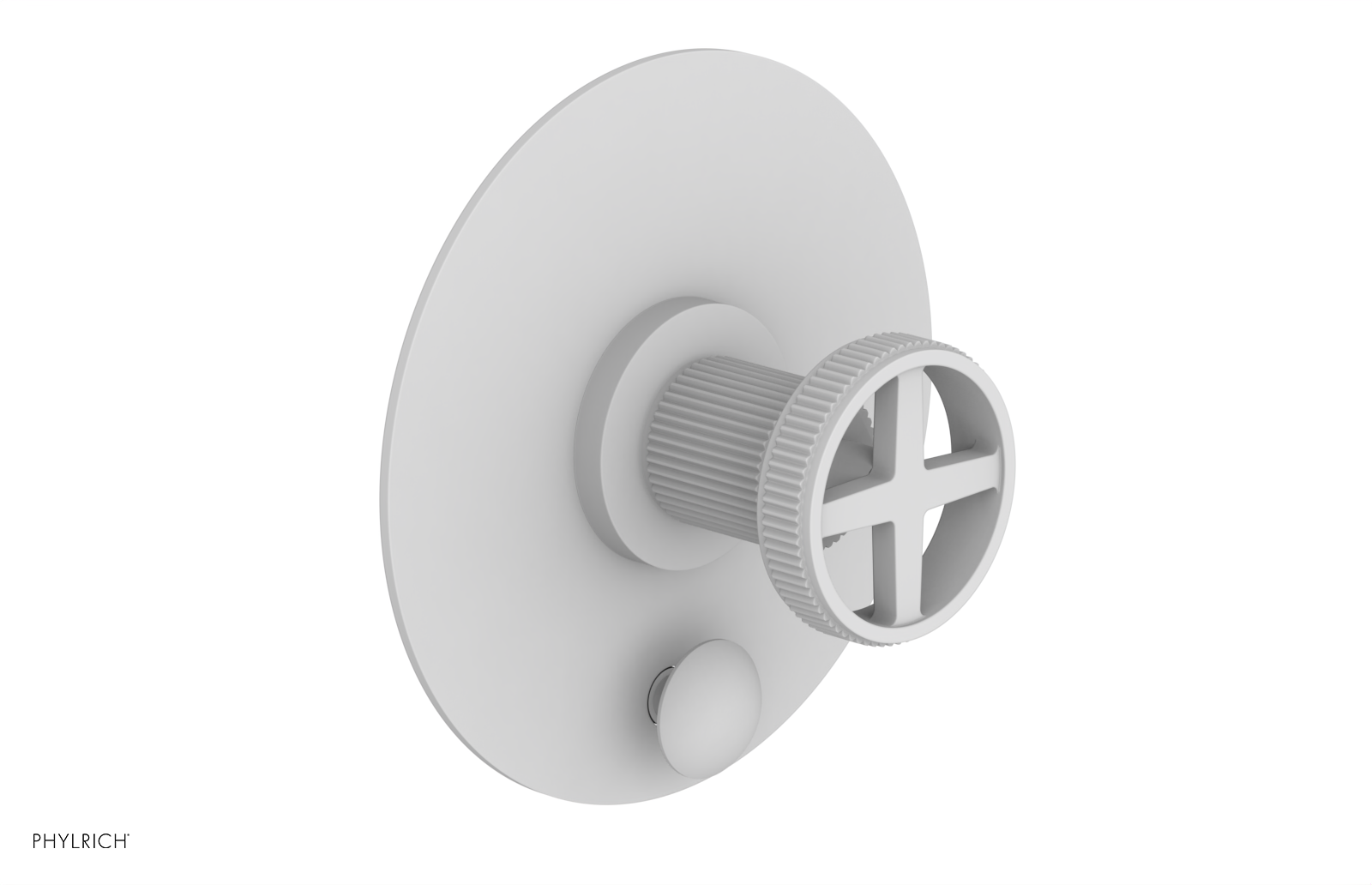 DUSTRIE - Pressure Balance Shower Plate with Diverter and Cross Handle Trim Set - Grooved 4-630