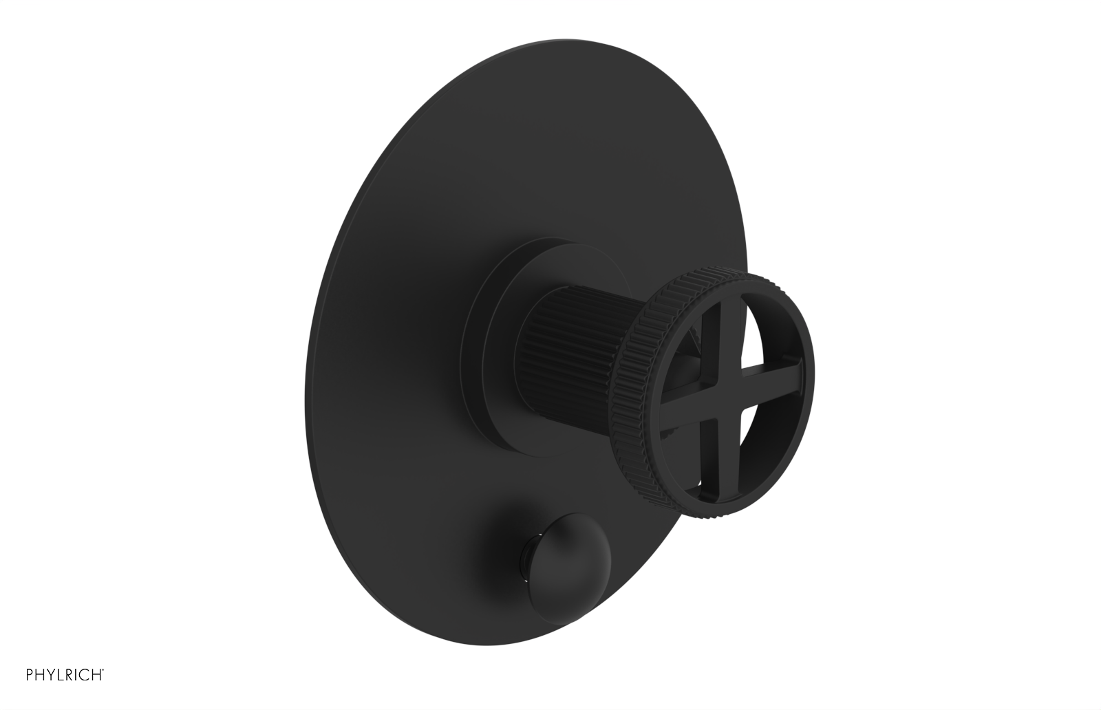 DUSTRIE - Pressure Balance Shower Plate with Diverter and Cross Handle Trim Set - Grooved 4-630