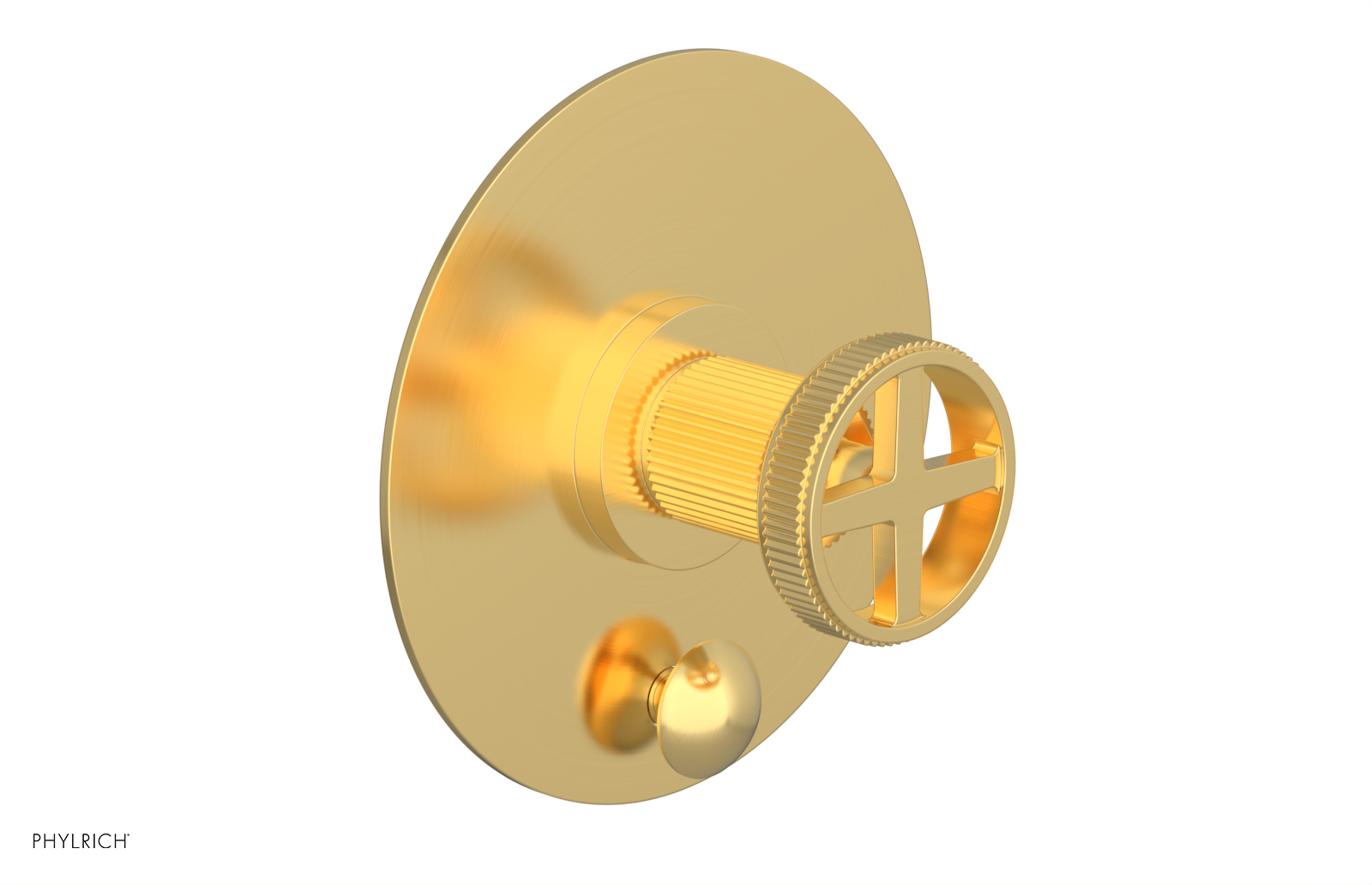 DUSTRIE - Pressure Balance Shower Plate with Diverter and Cross Handle Trim Set - Grooved 4-630