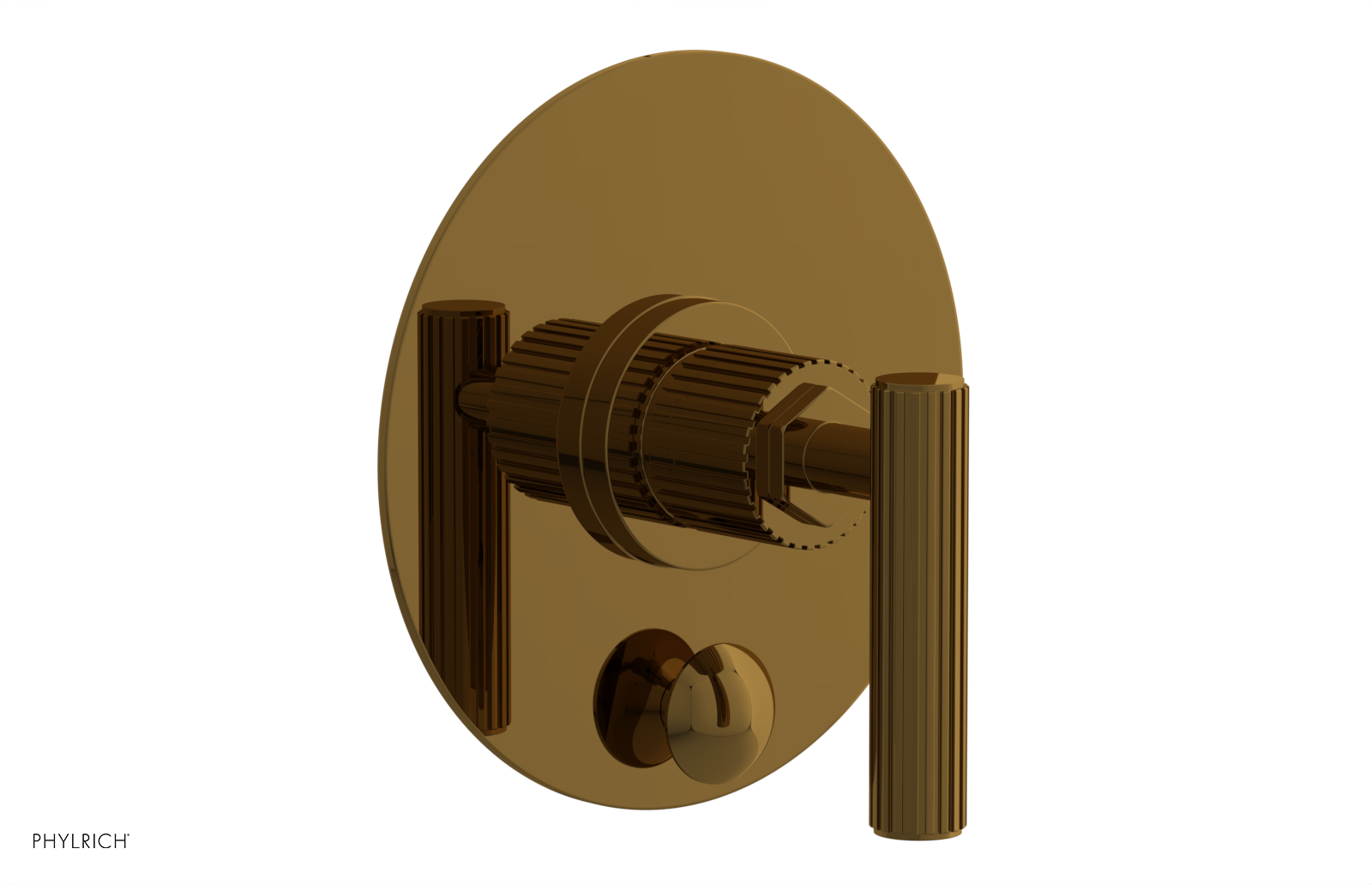 DUSTRIE - Pressure Balance Shower Plate with Diverter and Lever Handle Trim Set - Grooved 4-631