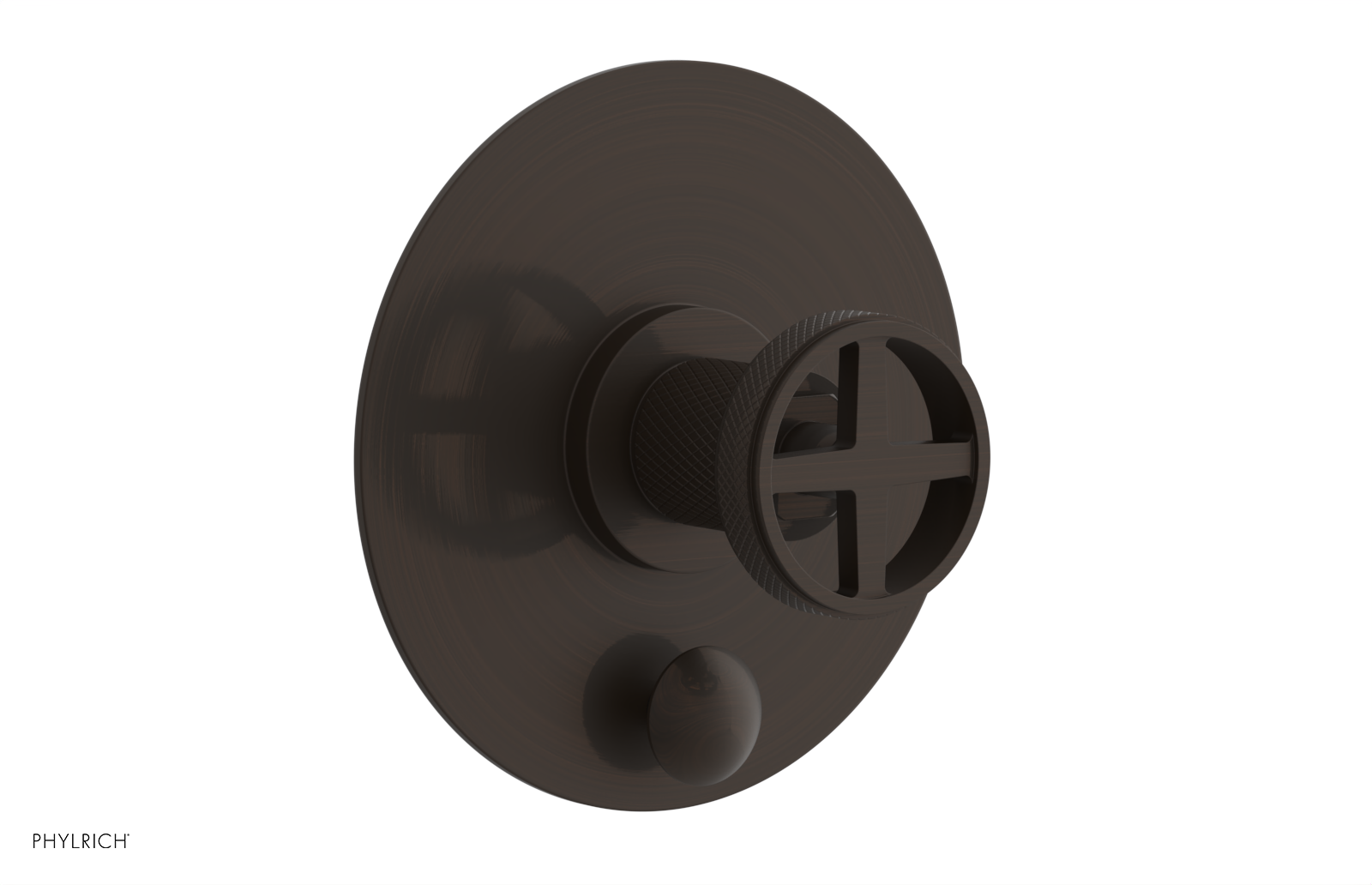 DUSTRIE - Pressure Balance Shower Plate with Diverter and Cross Handle Trim Set - Knurled 4-632