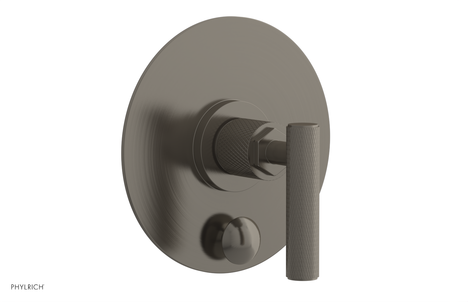 DUSTRIE - Pressure Balance Shower Plate with Diverter and Lever Handle Trim Set - Knurled 4-633