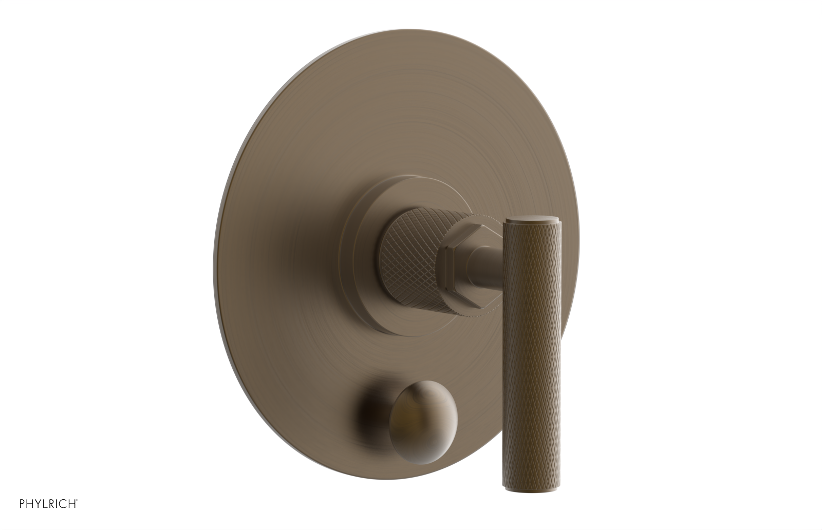 DUSTRIE - Pressure Balance Shower Plate with Diverter and Lever Handle Trim Set - Knurled 4-633