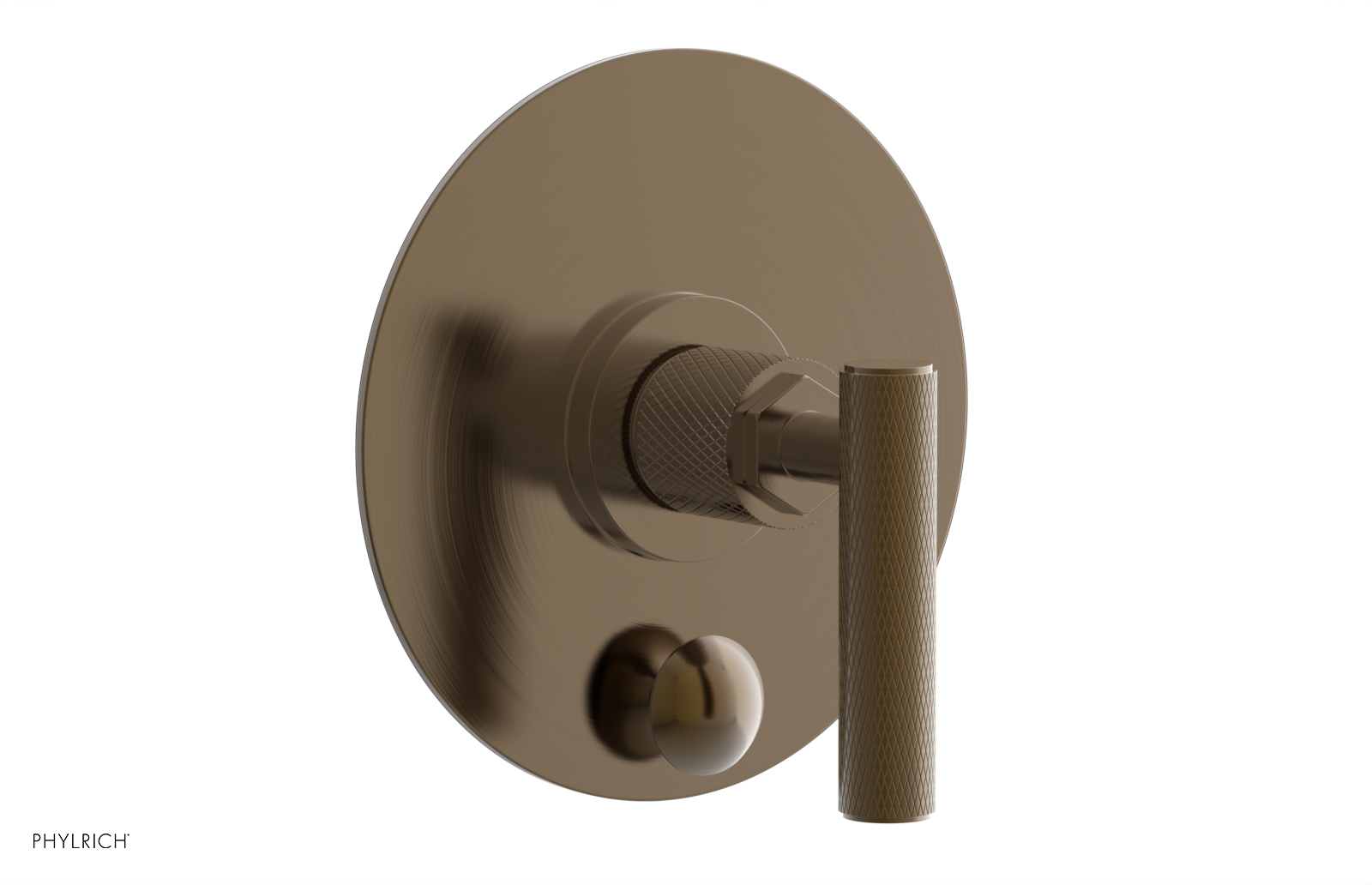 DUSTRIE - Pressure Balance Shower Plate with Diverter and Lever Handle Trim Set - Knurled 4-633