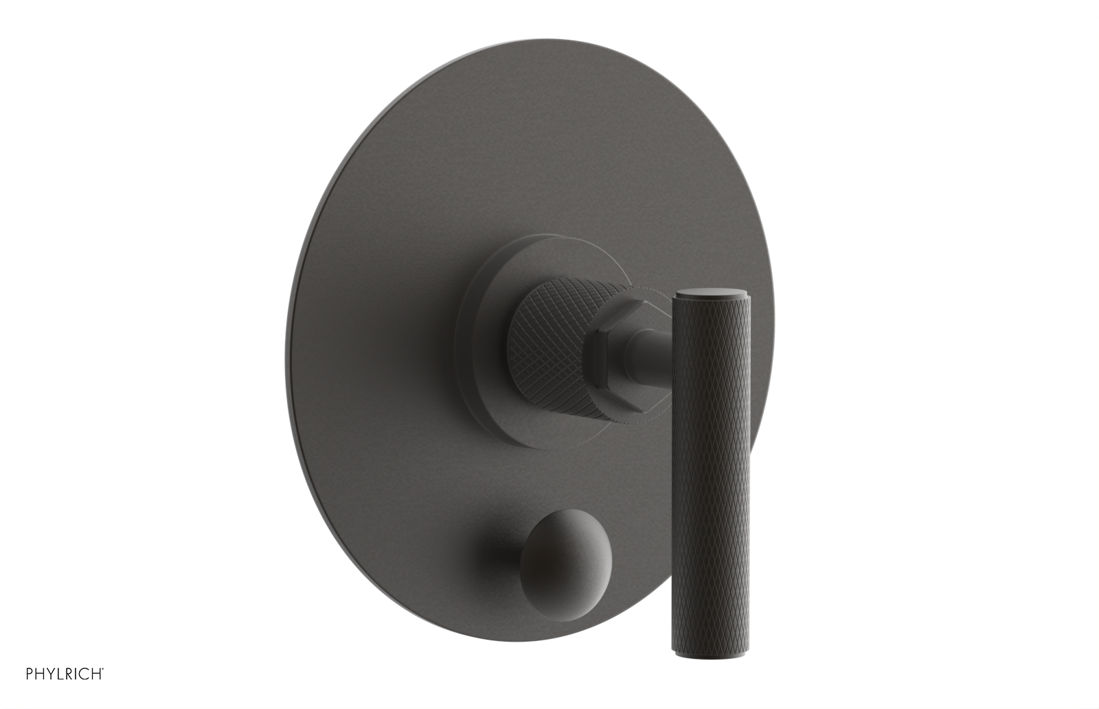 DUSTRIE - Pressure Balance Shower Plate with Diverter and Lever Handle Trim Set - Knurled 4-633