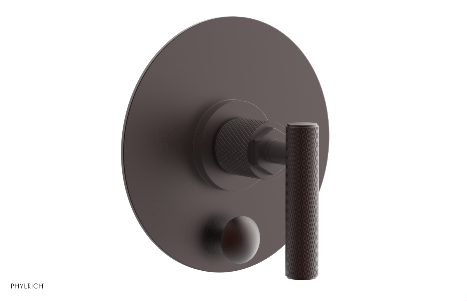 DUSTRIE - Pressure Balance Shower Plate with Diverter and Lever Handle Trim Set - Knurled 4-633