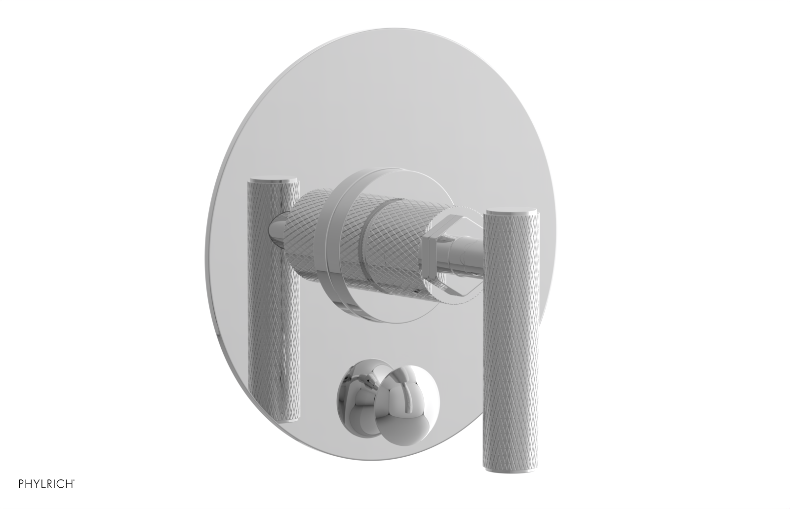 DUSTRIE - Pressure Balance Shower Plate with Diverter and Lever Handle Trim Set - Knurled 4-633