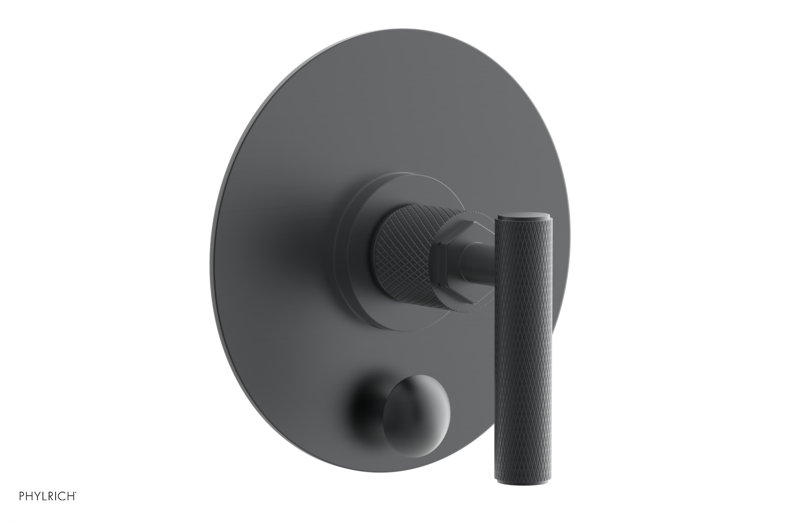 DUSTRIE - Pressure Balance Shower Plate with Diverter and Lever Handle Trim Set - Knurled 4-633