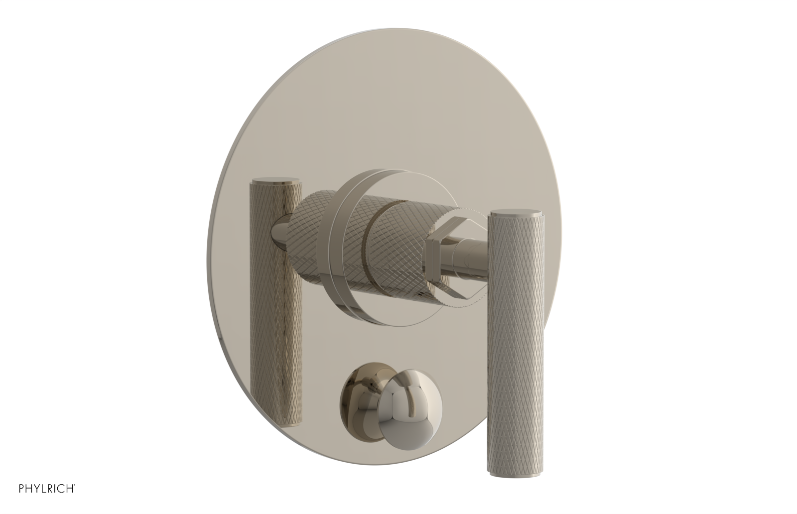 DUSTRIE - Pressure Balance Shower Plate with Diverter and Lever Handle Trim Set - Knurled 4-633
