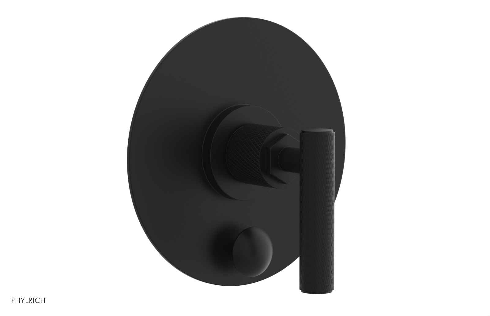 DUSTRIE - Pressure Balance Shower Plate with Diverter and Lever Handle Trim Set - Knurled 4-633