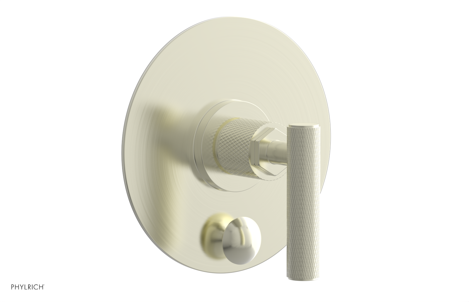 DUSTRIE - Pressure Balance Shower Plate with Diverter and Lever Handle Trim Set - Knurled 4-633