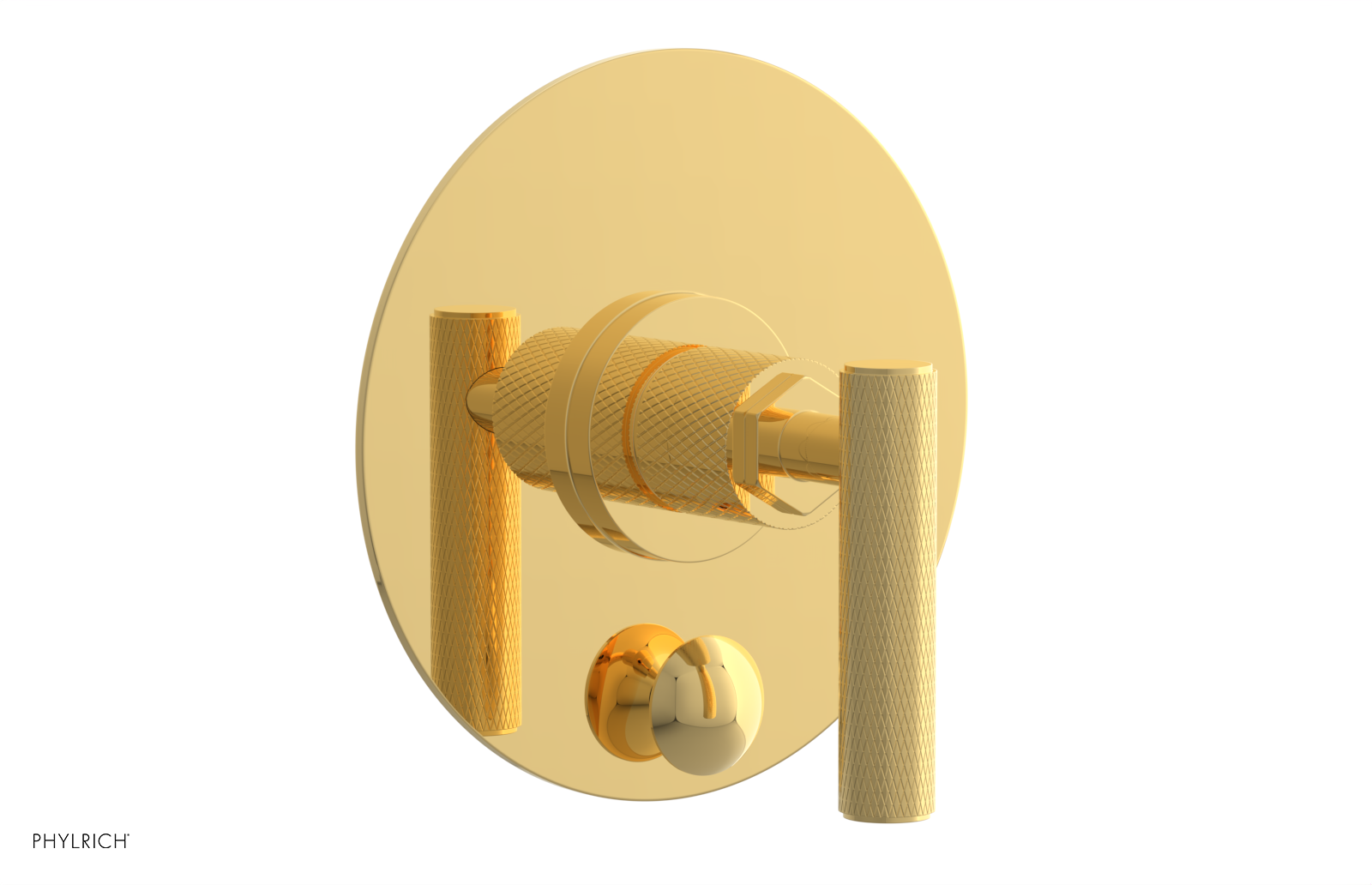 DUSTRIE - Pressure Balance Shower Plate with Diverter and Lever Handle Trim Set - Knurled 4-633