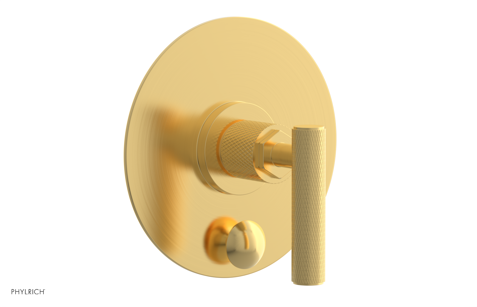DUSTRIE - Pressure Balance Shower Plate with Diverter and Lever Handle Trim Set - Knurled 4-633