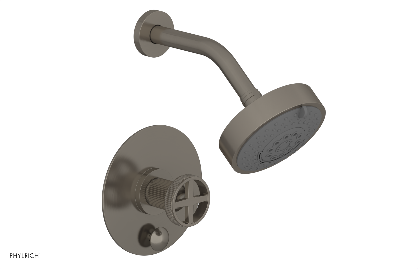 DUSTRIE - Pressure Balance Shower and Diverter Set (Less Spout) - Cross Handle - Grooved 4-655