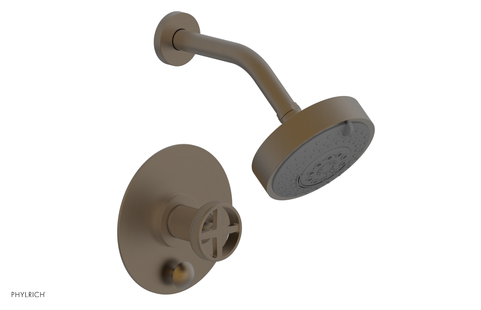 DUSTRIE - Pressure Balance Shower and Diverter Set (Less Spout) - Cross Handle - Grooved 4-655