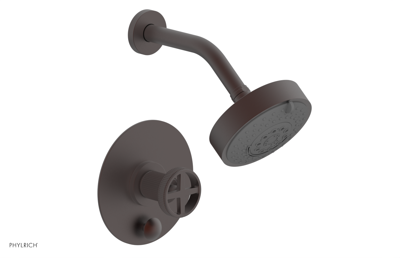 DUSTRIE - Pressure Balance Shower and Diverter Set (Less Spout) - Cross Handle - Grooved 4-655