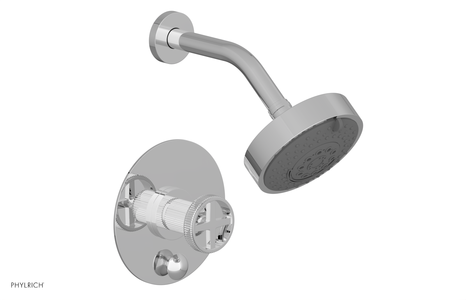 DUSTRIE - Pressure Balance Shower and Diverter Set (Less Spout) - Cross Handle - Grooved 4-655