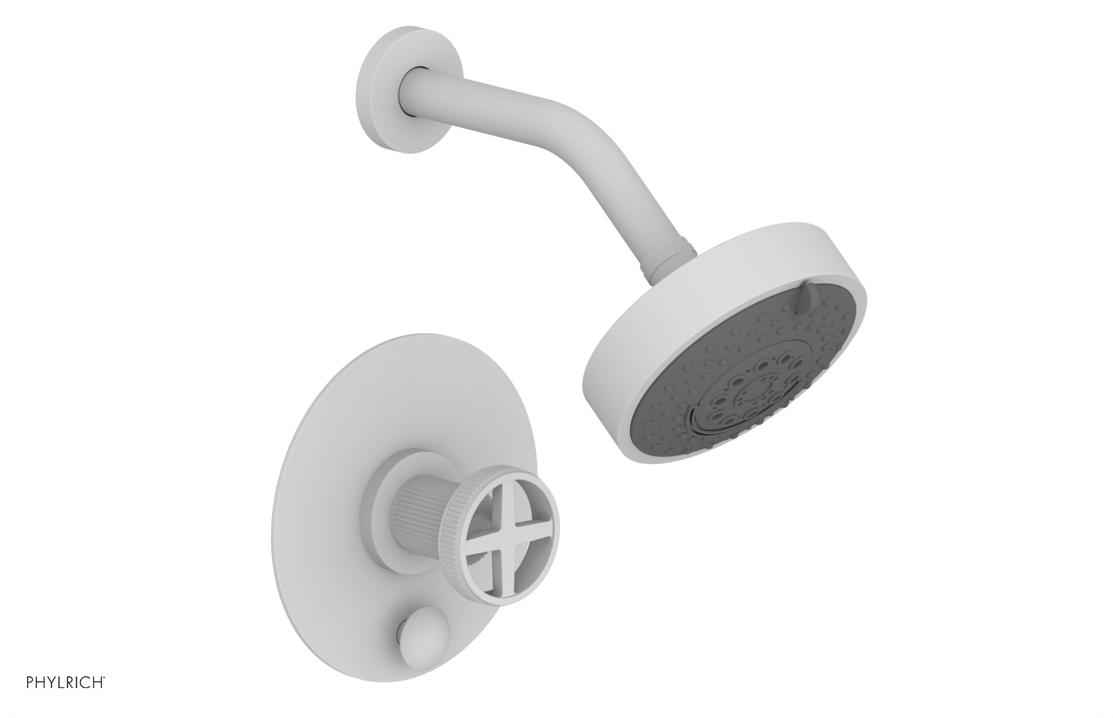 DUSTRIE - Pressure Balance Shower and Diverter Set (Less Spout) - Cross Handle - Grooved 4-655