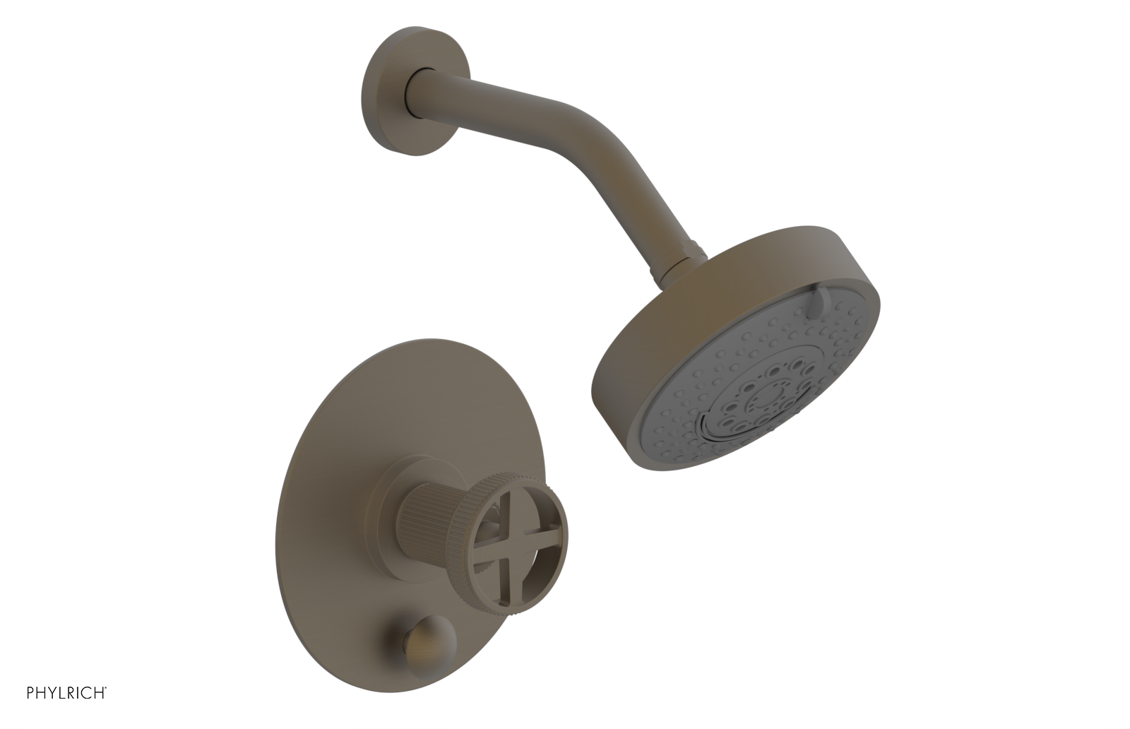DUSTRIE - Pressure Balance Shower and Diverter Set (Less Spout) - Cross Handle - Grooved 4-655