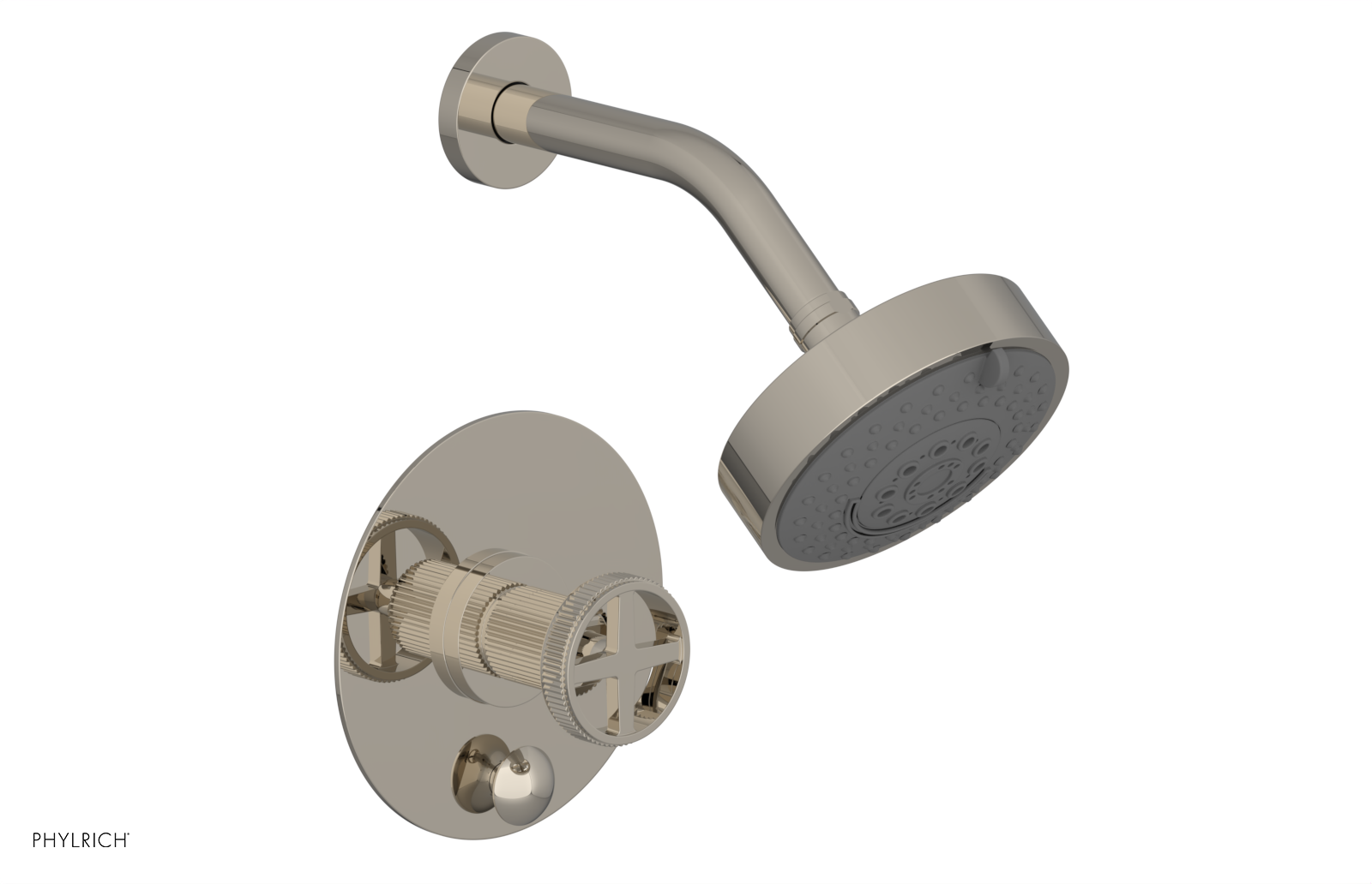 DUSTRIE - Pressure Balance Shower and Diverter Set (Less Spout) - Cross Handle - Grooved 4-655