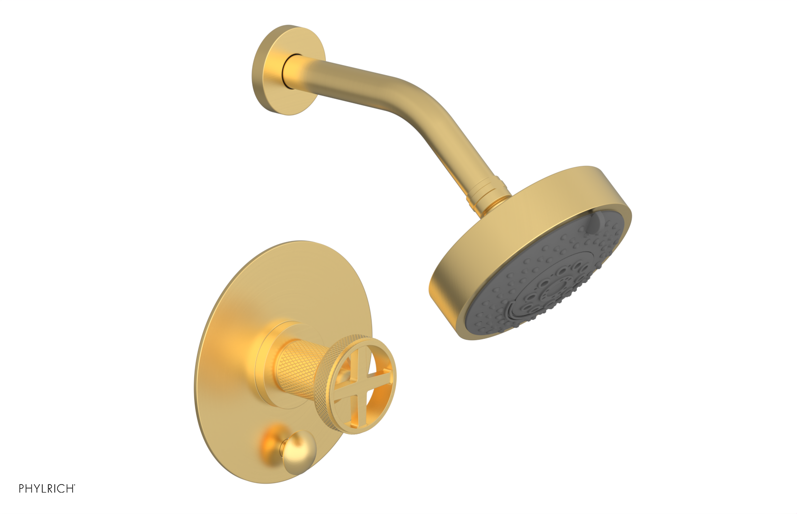 DUSTRIE - Pressure Balance Shower and Diverter Set (Less Spout) - Cross Handle - Knurled 4-657