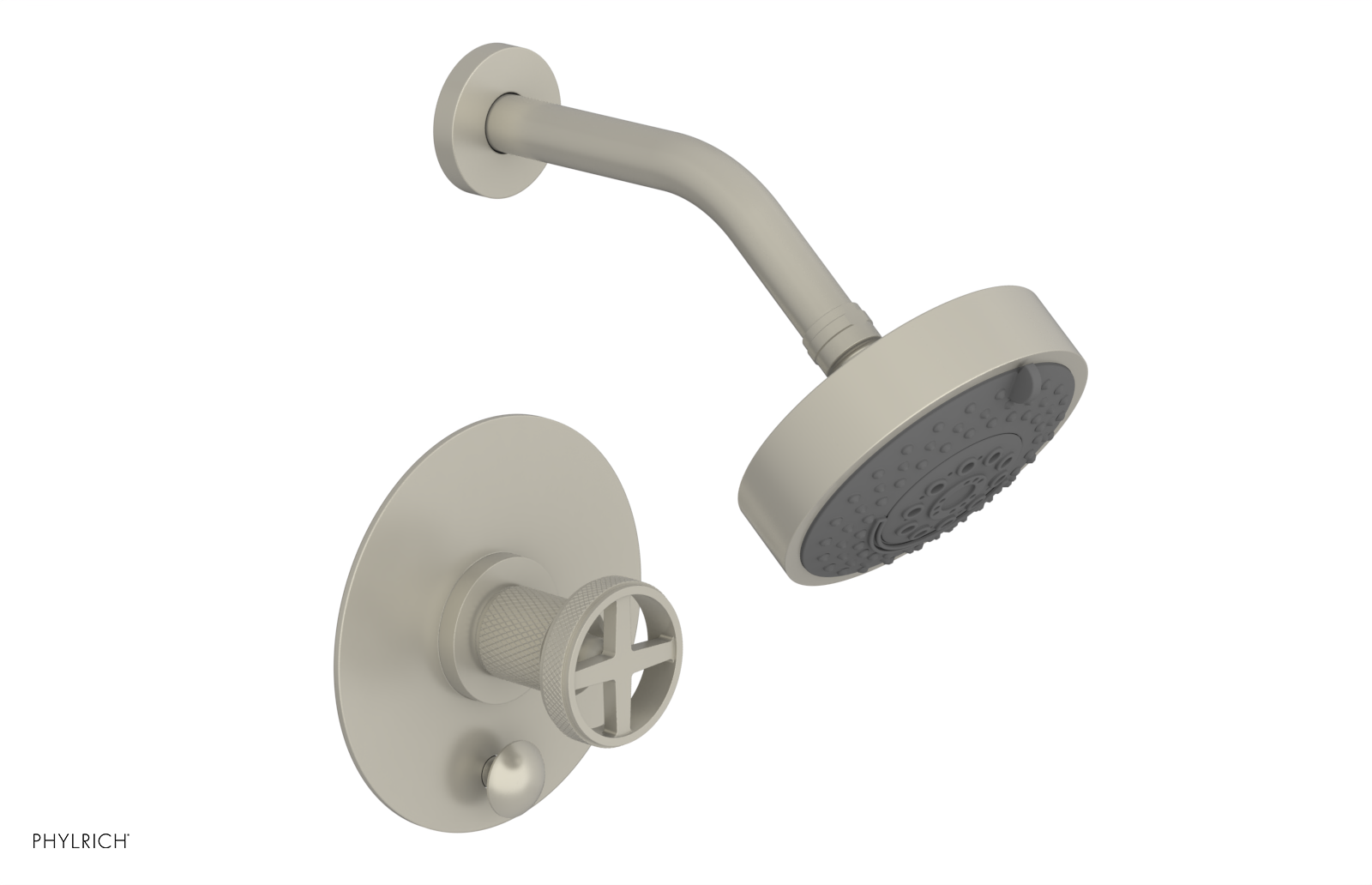 DUSTRIE - Pressure Balance Shower and Diverter Set (Less Spout) - Cross Handle - Knurled 4-657