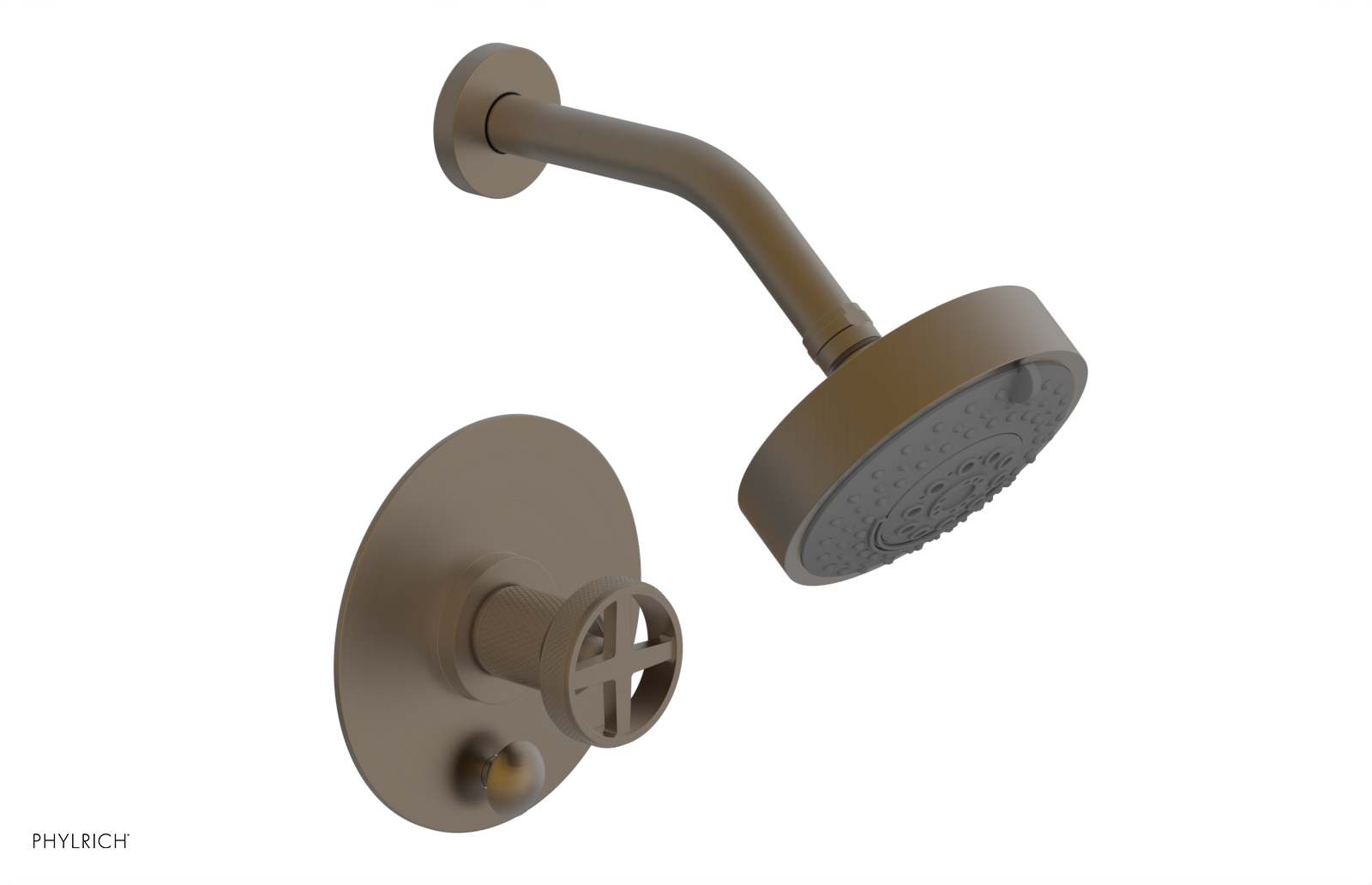 DUSTRIE - Pressure Balance Shower and Diverter Set (Less Spout) - Cross Handle - Knurled 4-657