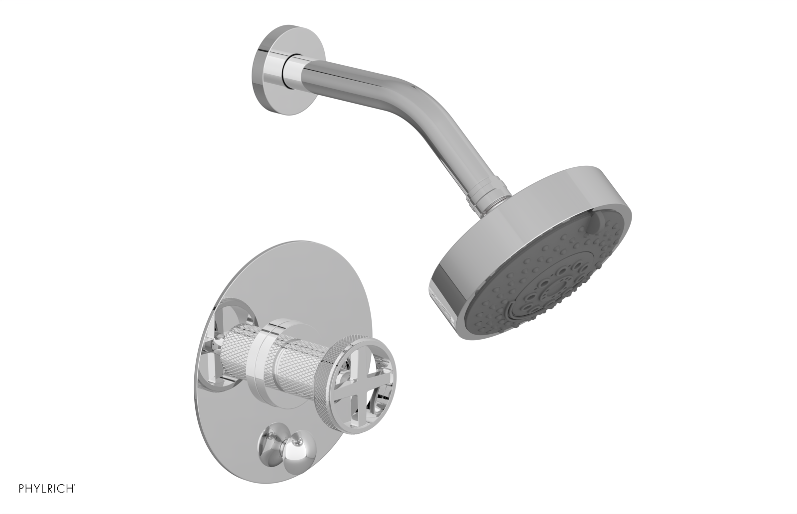 DUSTRIE - Pressure Balance Shower and Diverter Set (Less Spout) - Cross Handle - Knurled 4-657