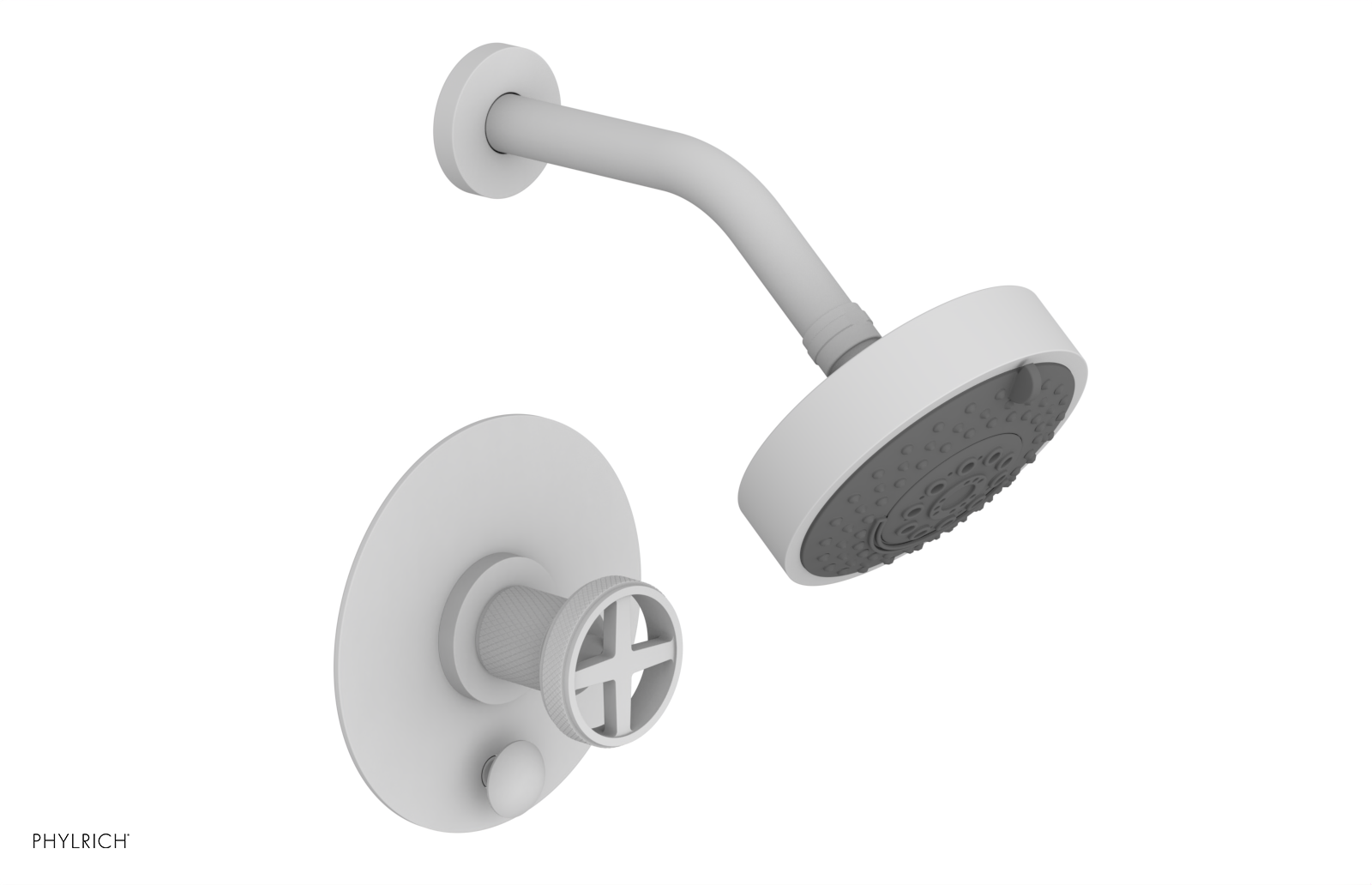 DUSTRIE - Pressure Balance Shower and Diverter Set (Less Spout) - Cross Handle - Knurled 4-657