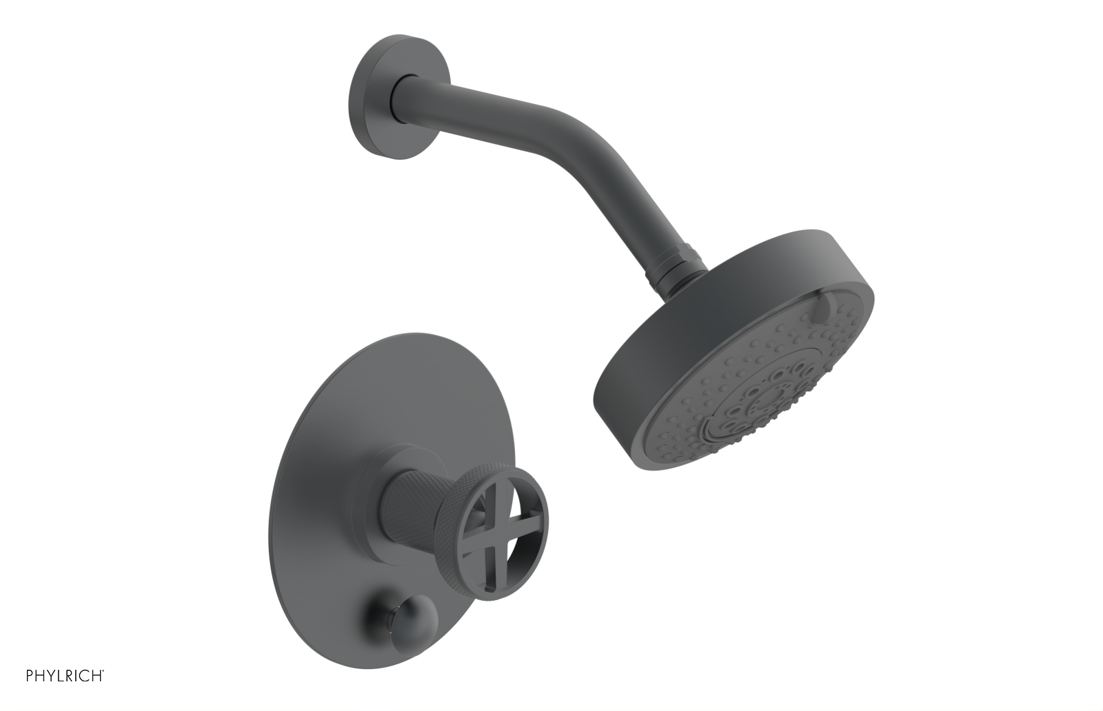 DUSTRIE - Pressure Balance Shower and Diverter Set (Less Spout) - Cross Handle - Knurled 4-657