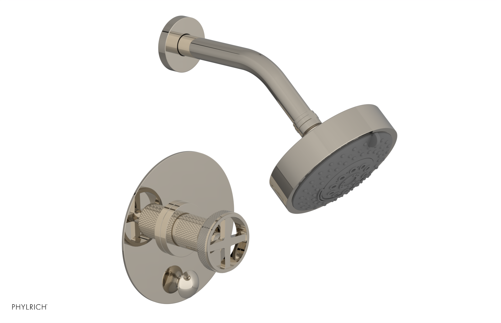 DUSTRIE - Pressure Balance Shower and Diverter Set (Less Spout) - Cross Handle - Knurled 4-657