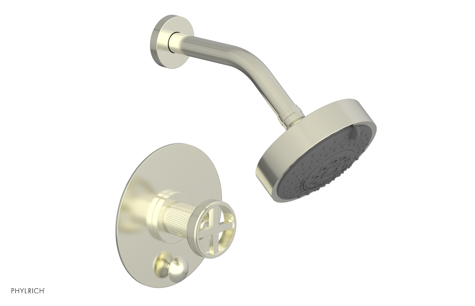 DUSTRIE - Pressure Balance Shower and Diverter Set (Less Spout) - Cross Handle - Knurled 4-657