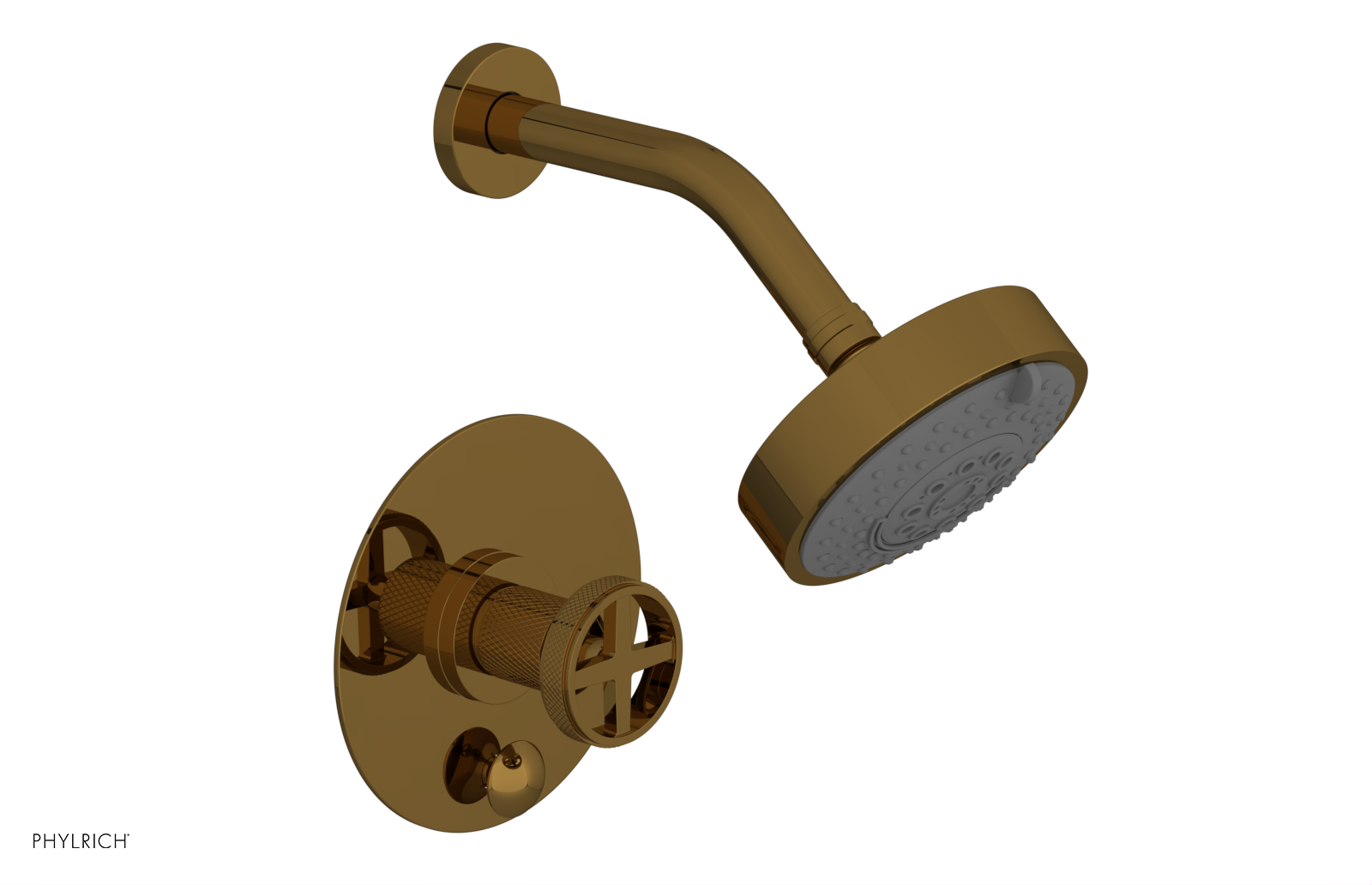DUSTRIE - Pressure Balance Shower and Diverter Set (Less Spout) - Cross Handle - Knurled 4-657