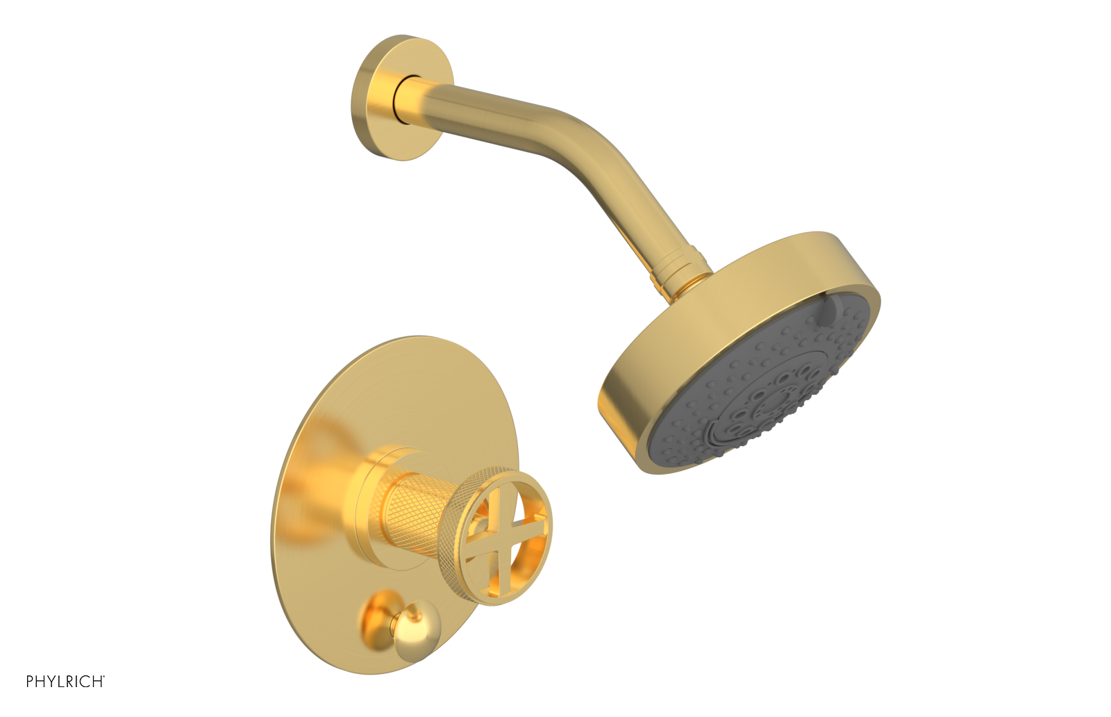 DUSTRIE - Pressure Balance Shower and Diverter Set (Less Spout) - Cross Handle - Knurled 4-657