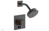 JOLIE Pressure Balance Shower and Diverter Set (Less Spout), Square Handle with "Orange" Accents 4-678