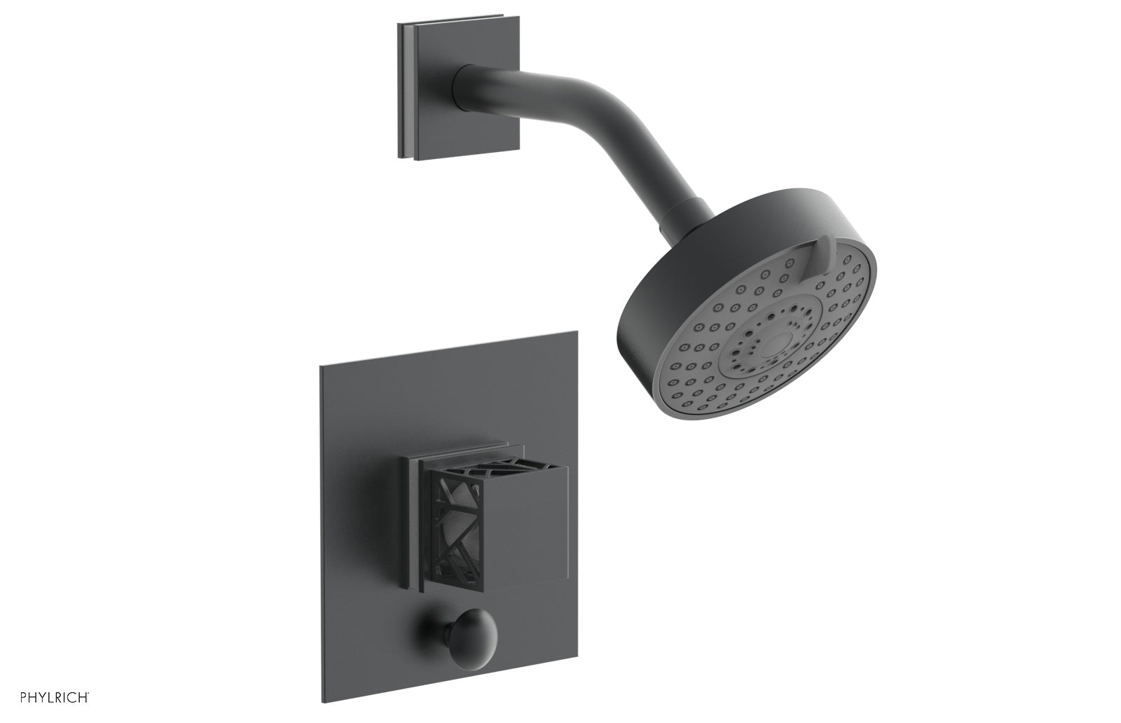 JOLIE Pressure Balance Shower and Diverter Set (Less Spout), Square Handle with "White" Accents 4-678