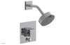 JOLIE Pressure Balance Shower and Diverter Set (Less Spout), Square Handle with "Pink" Accents 4-678