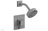 JOLIE Pressure Balance Shower and Diverter Set (Less Spout), Square Handle with "Pink" Accents 4-678