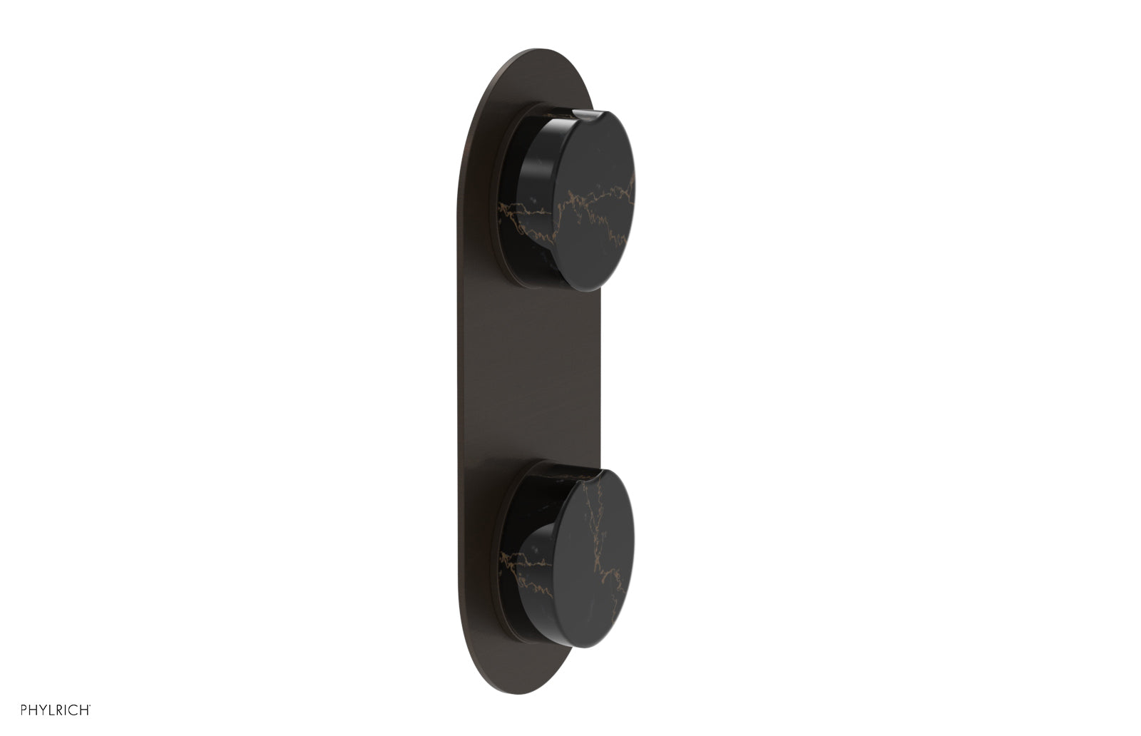 CIRC - Thermostatic Valve with Volume Control or Diverter - Black Marble Handle 4-710