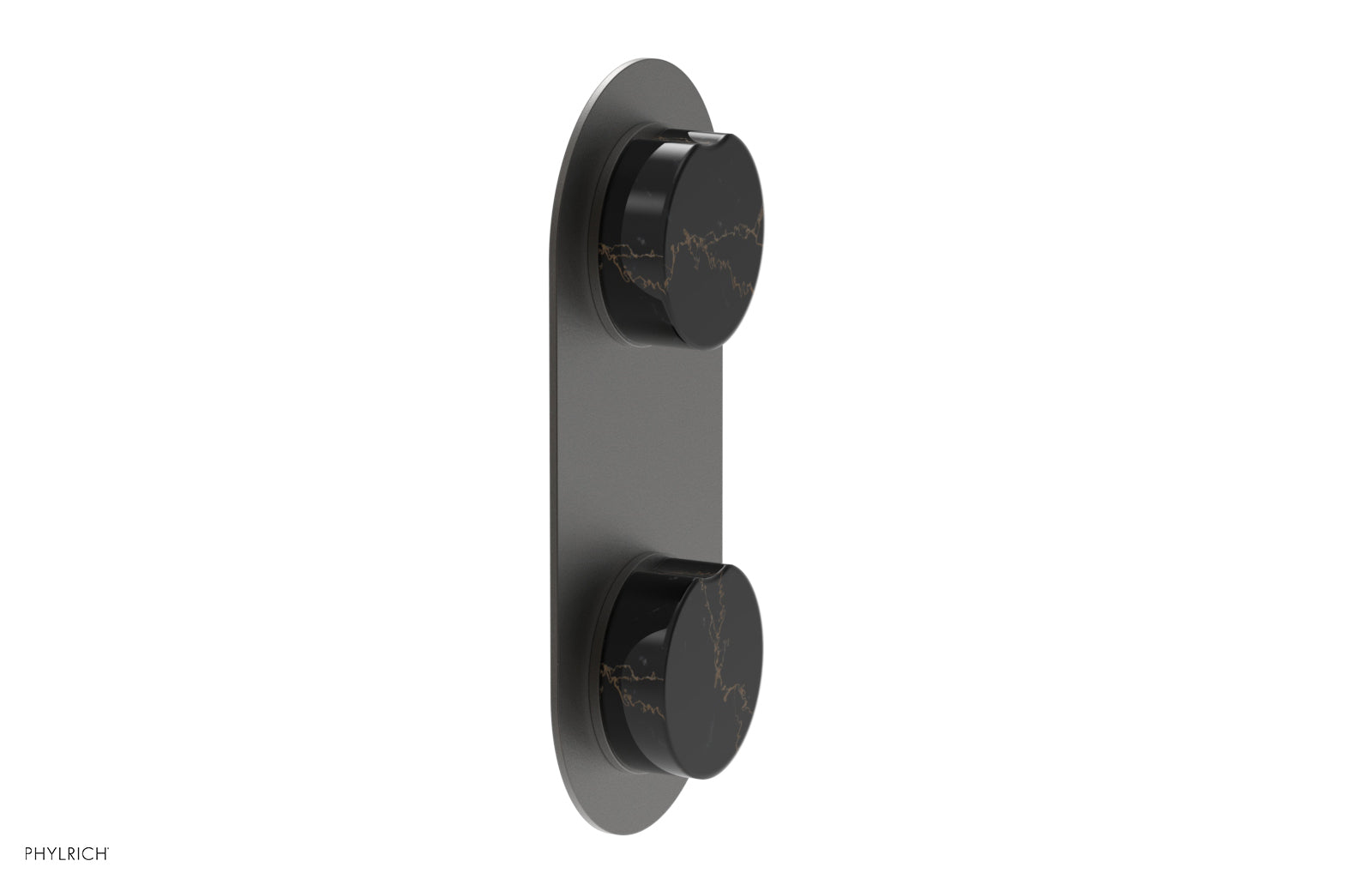 CIRC - Thermostatic Valve with Volume Control or Diverter - Black Marble Handle 4-710