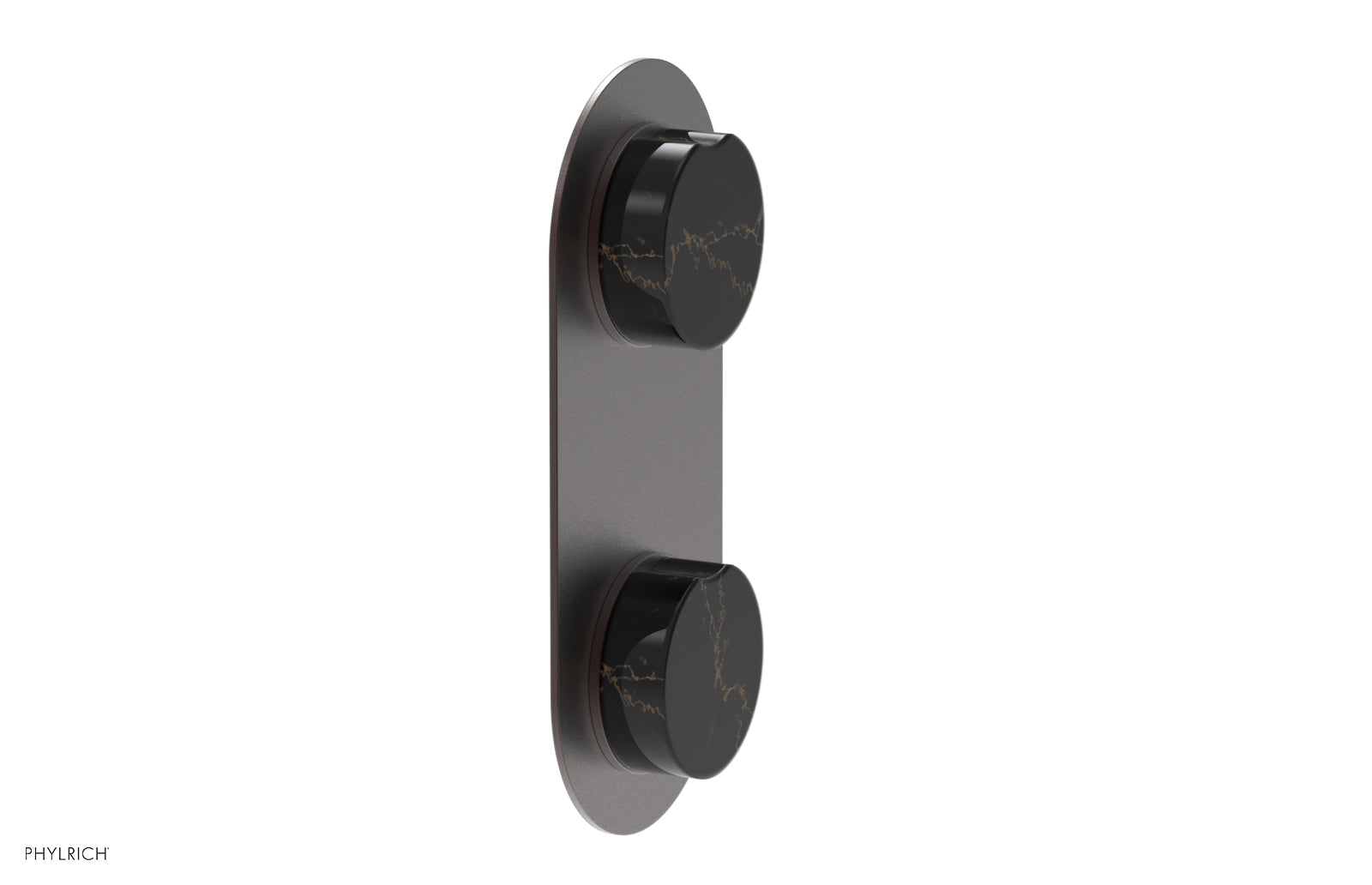 CIRC - Thermostatic Valve with Volume Control or Diverter - Black Marble Handle 4-710