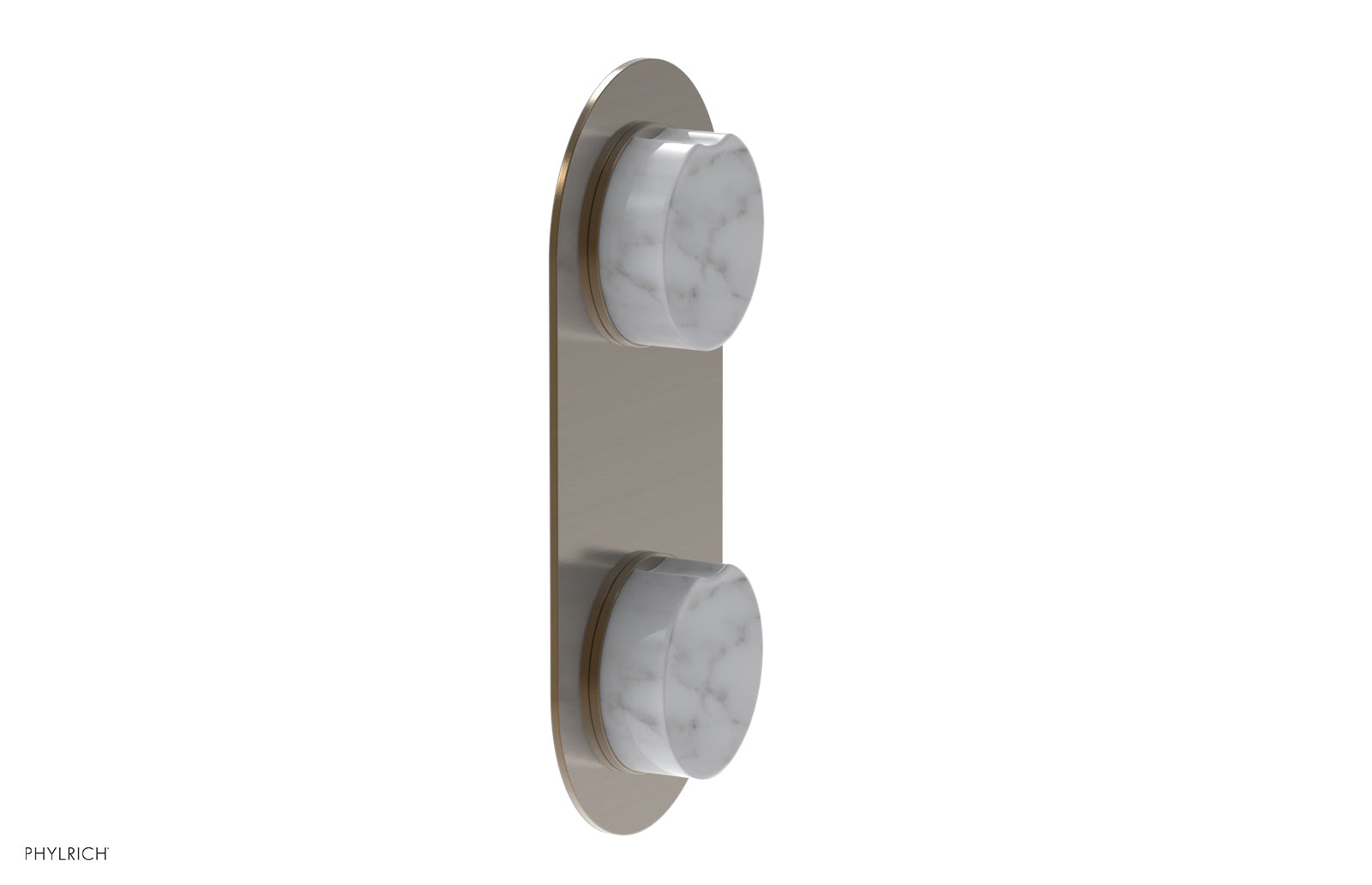 CIRC - Thermostatic Valve with Volume Control or Diverter - White Marble Handle 4-710
