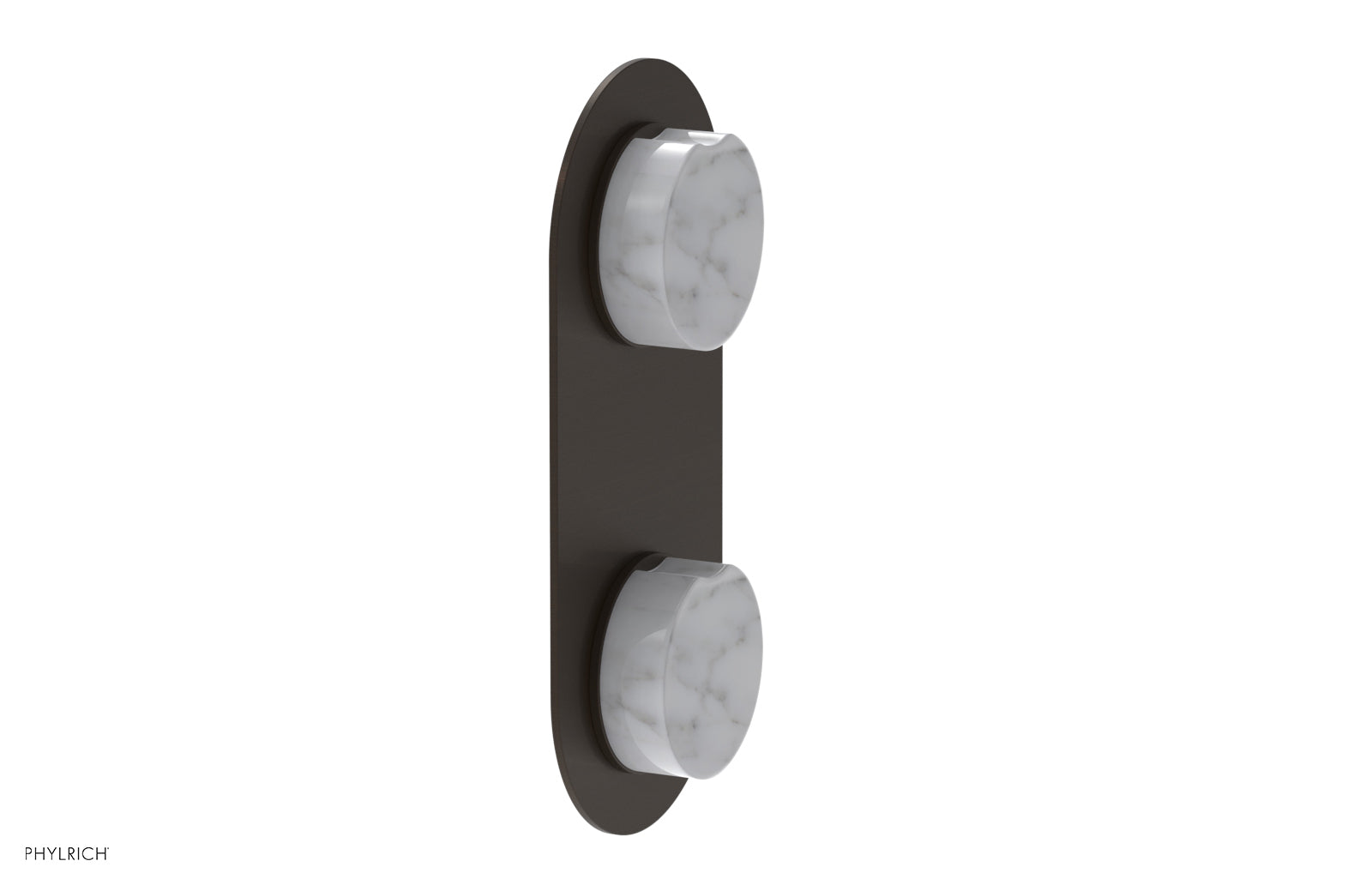 CIRC - Thermostatic Valve with Volume Control or Diverter - White Marble Handle 4-710