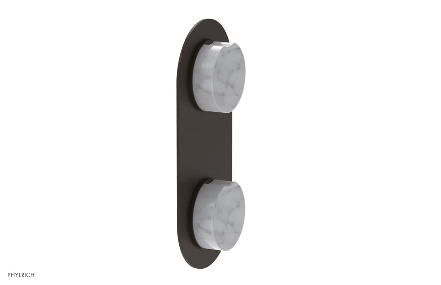 CIRC - Thermostatic Valve with Volume Control or Diverter - White Marble Handle 4-710