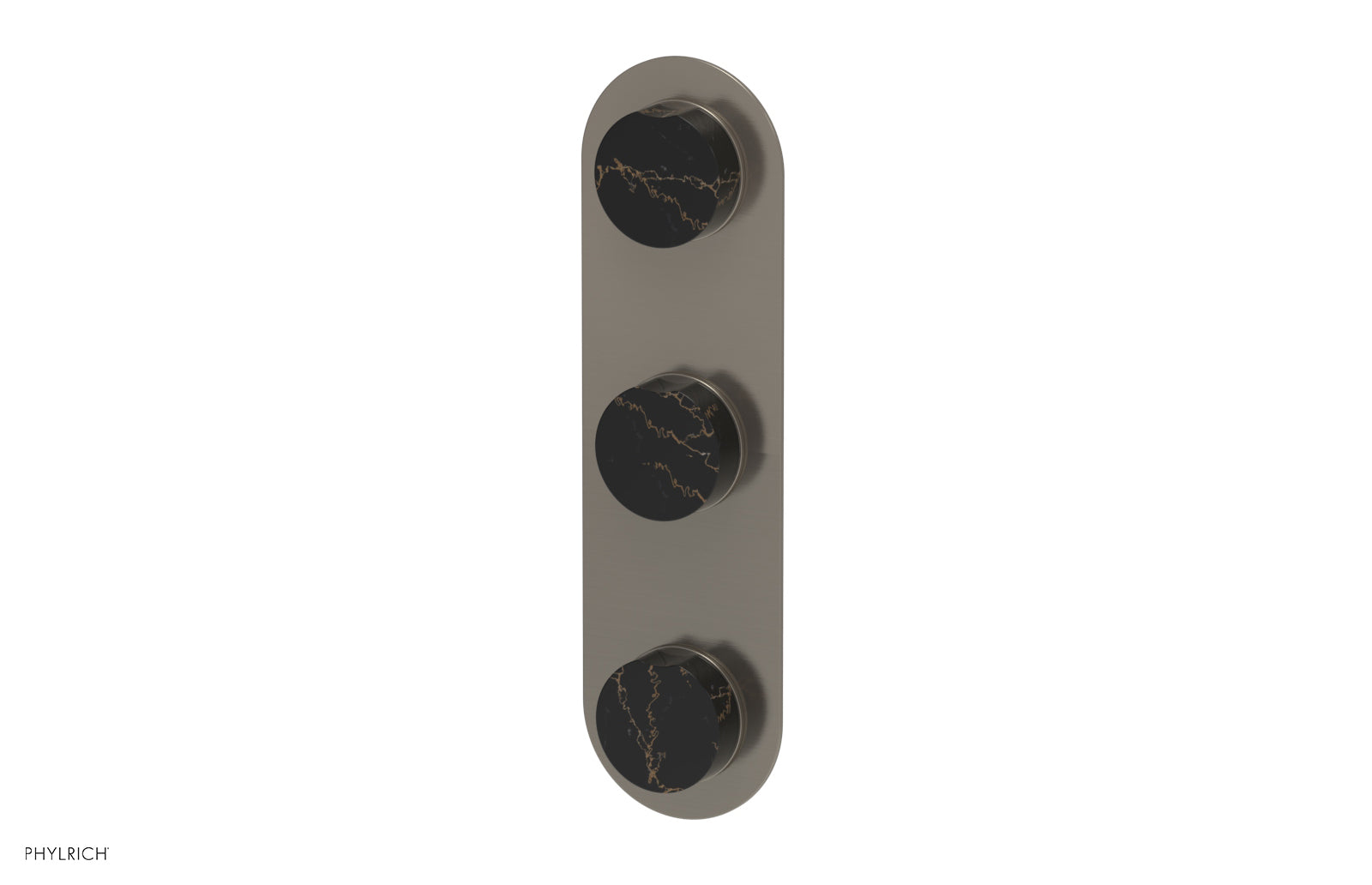 CIRC - Thermostatic Valve with Two Volume Control - Black Marble Handles 4-713