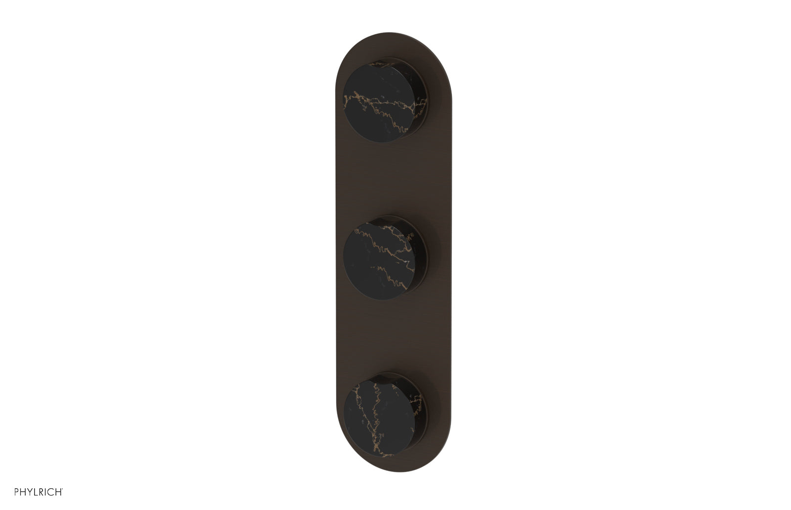 CIRC - Thermostatic Valve with Two Volume Control - Black Marble Handles 4-713