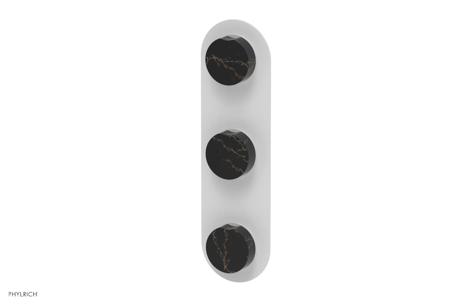 CIRC - Thermostatic Valve with Two Volume Control - Black Marble Handles 4-713