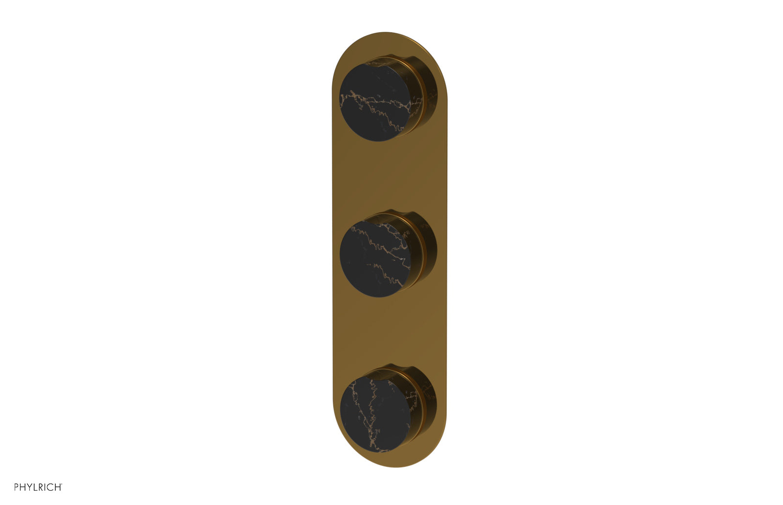 CIRC - Thermostatic Valve with Two Volume Control - Black Marble Handles 4-713