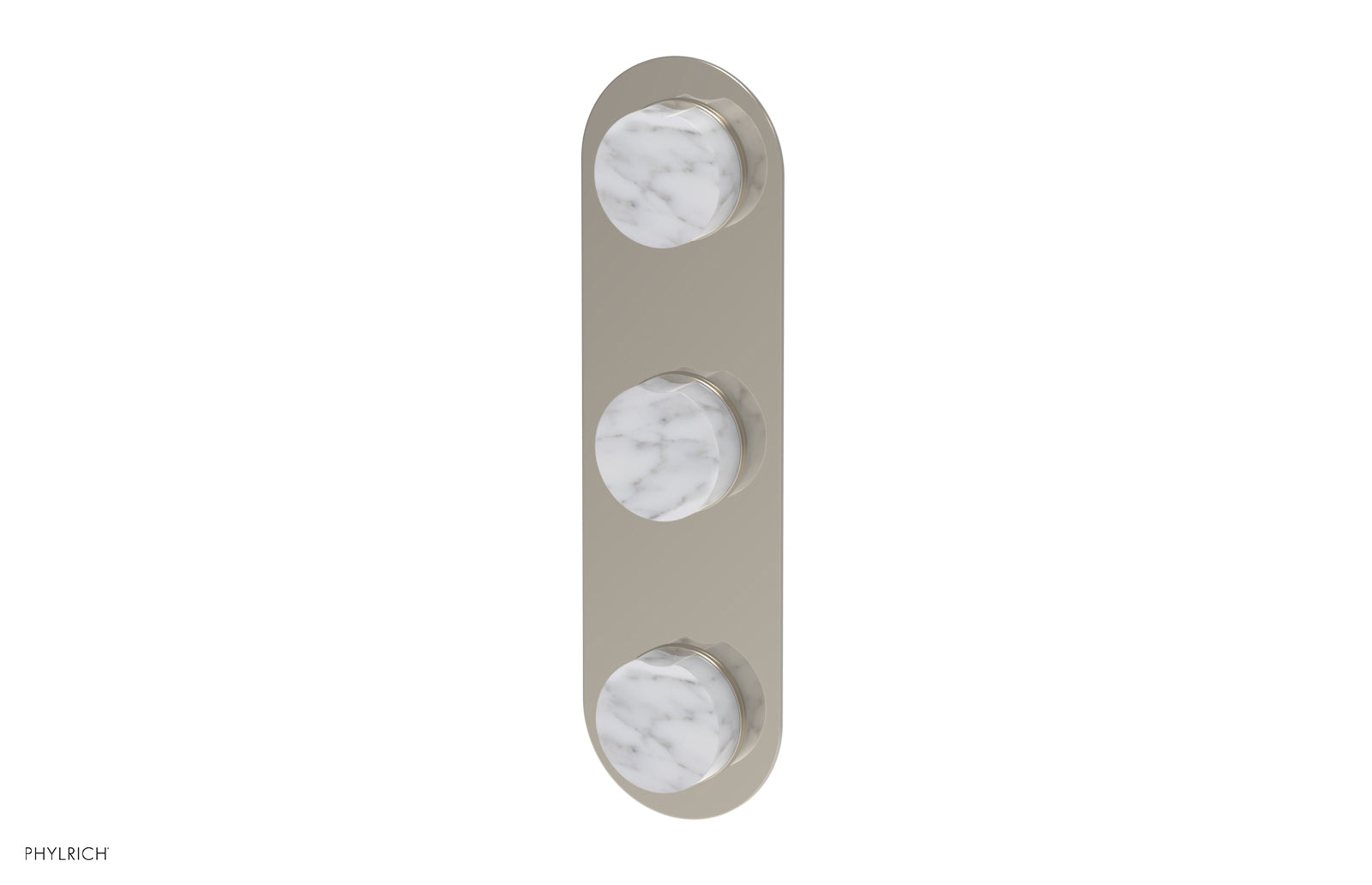 CIRC - Thermostatic Valve with Two Volume Control - White Marble Handles 4-713
